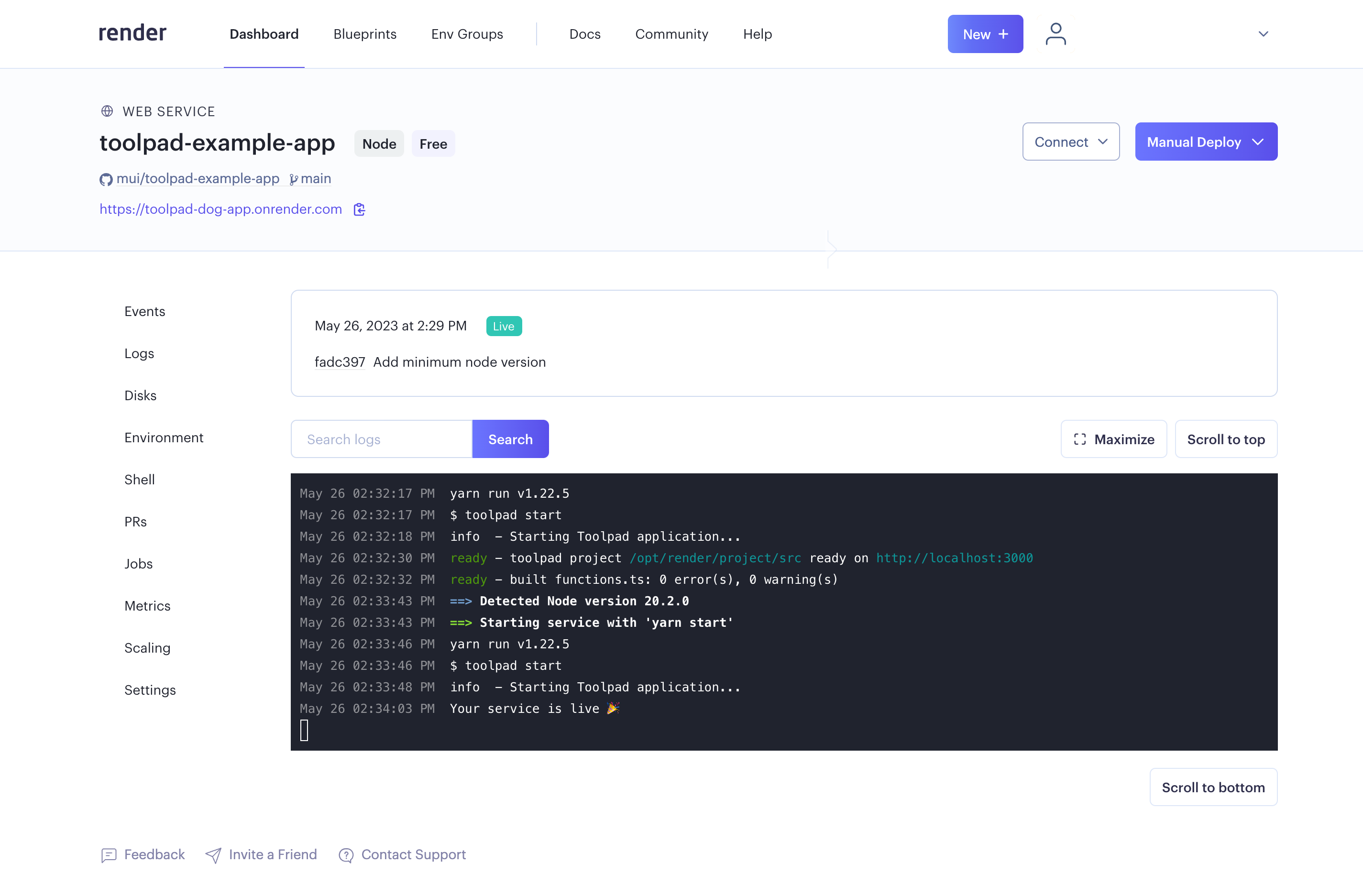 Render deployment complete